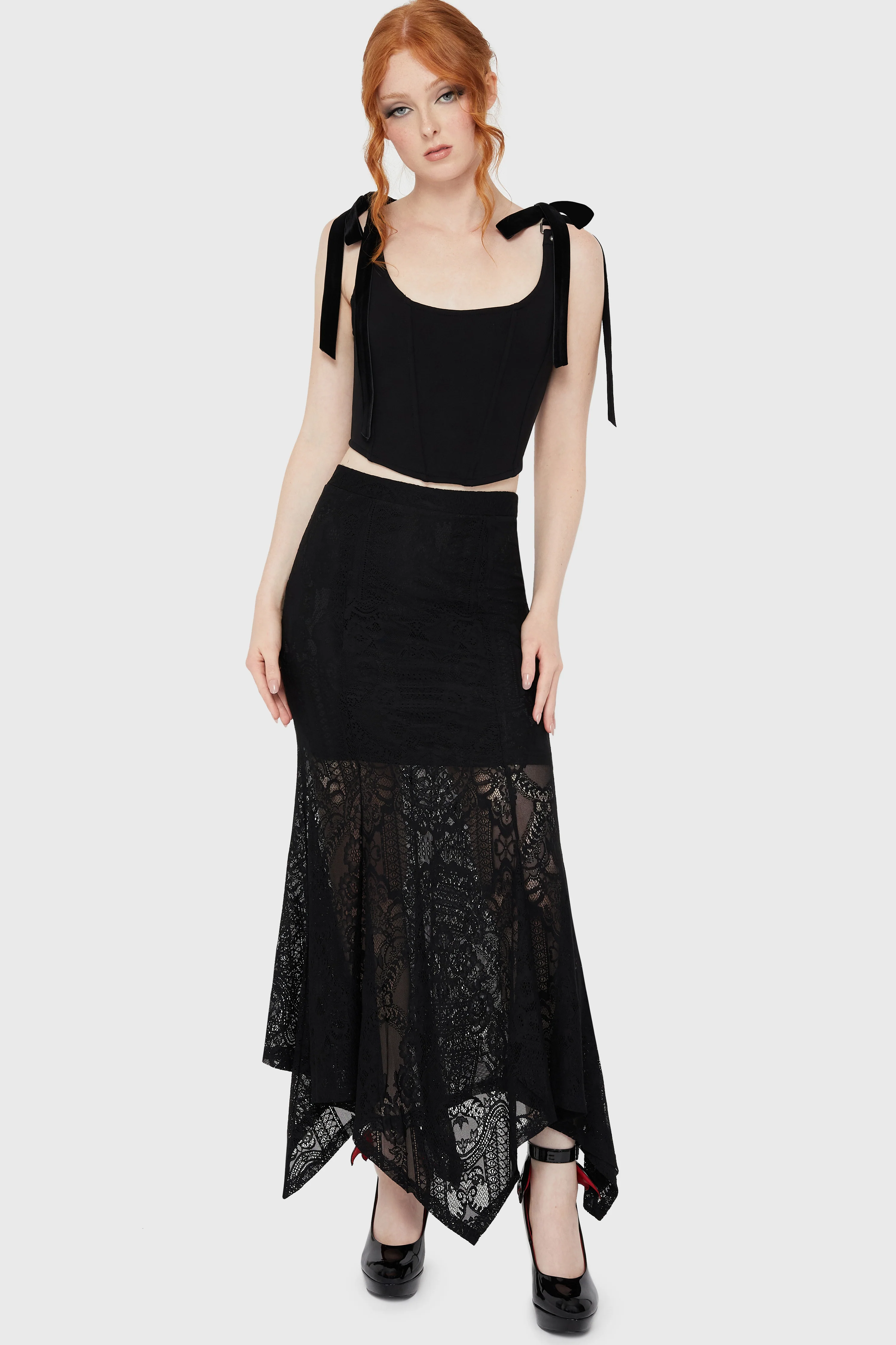Belladonna Lace Maxi Skirt [Black] - Image 2