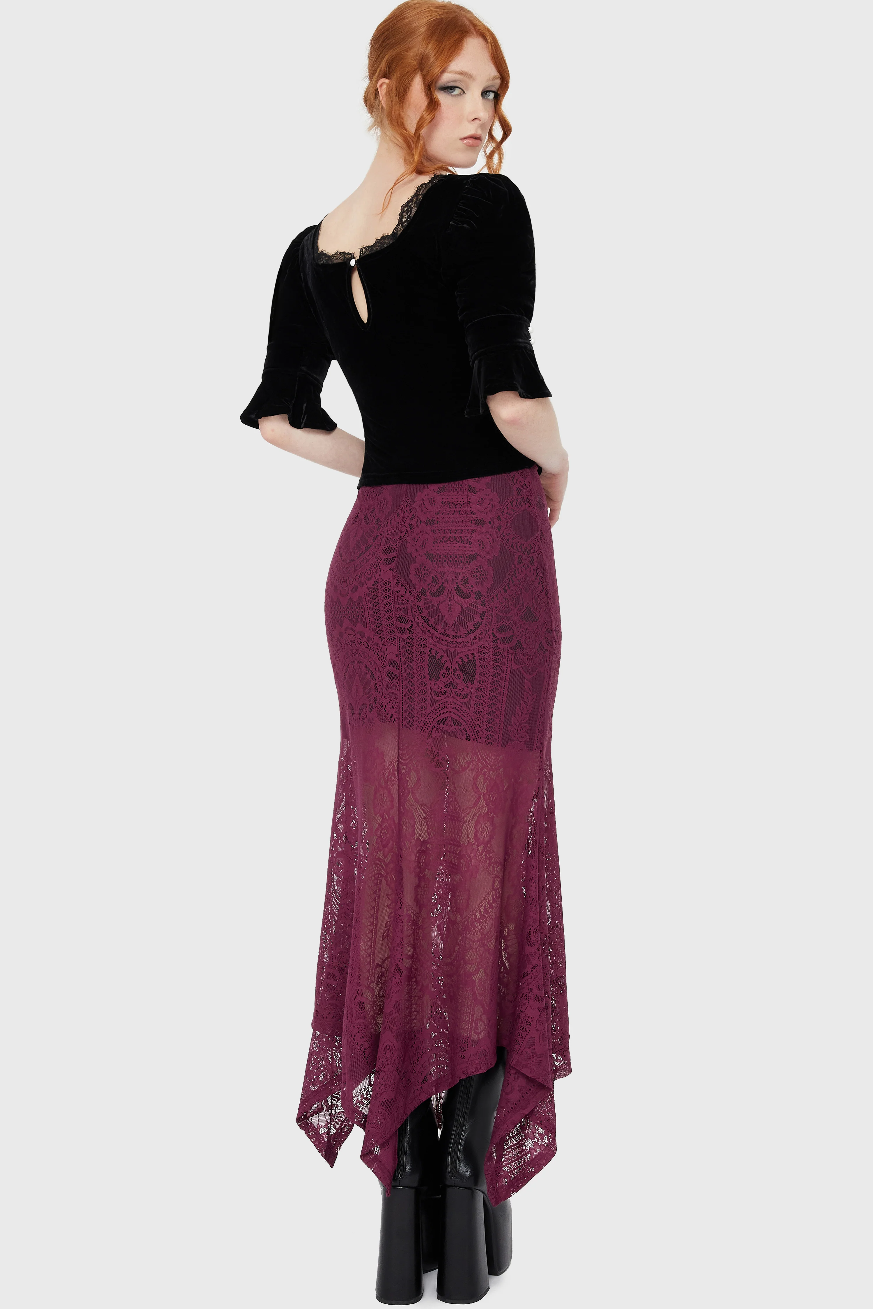 Belladonna Lace Maxi Skirt [Plum] - Image 5