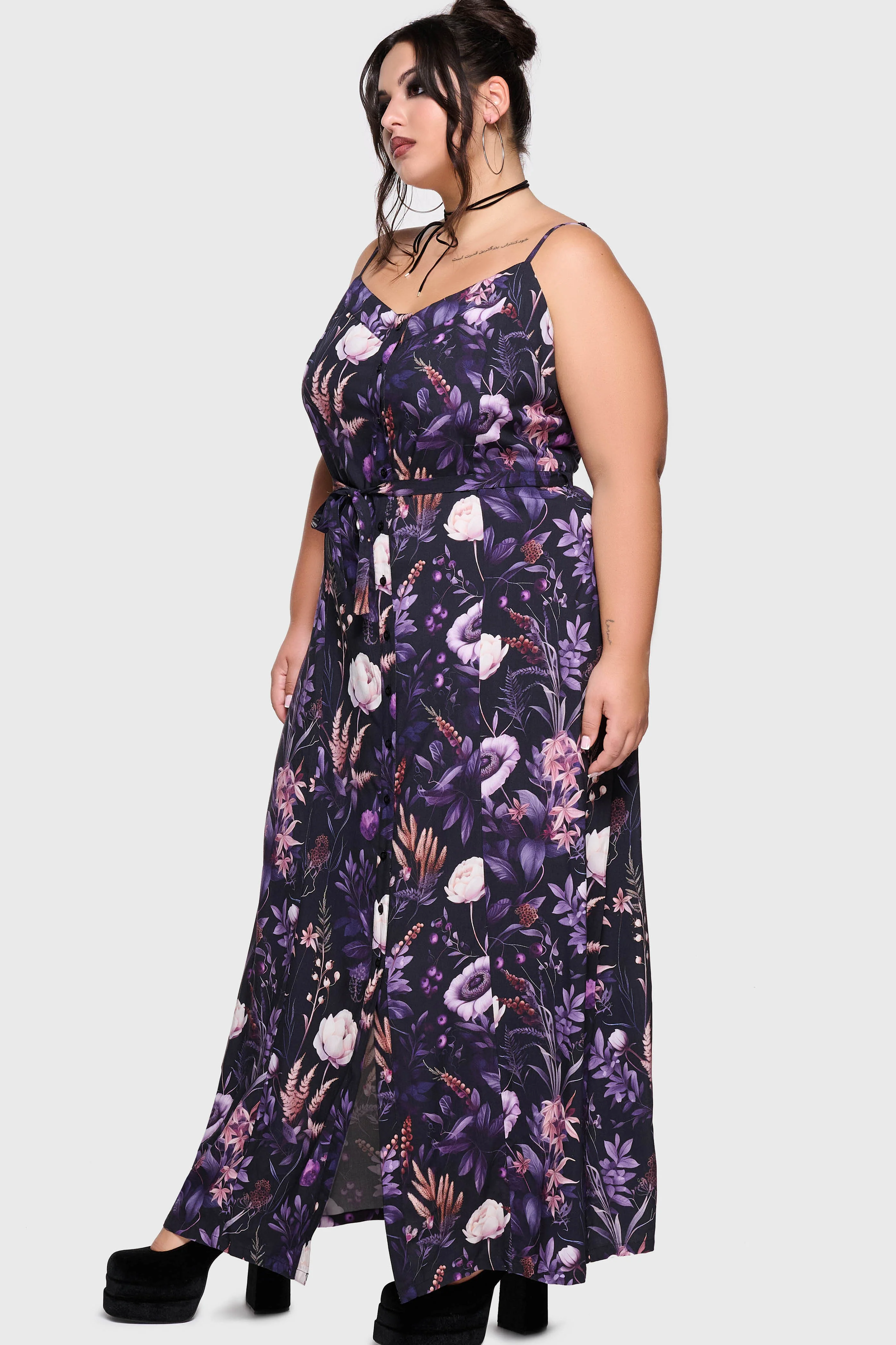 Cottage Chorus Maxi Dress [BLACK/PURPLE] - Image 6