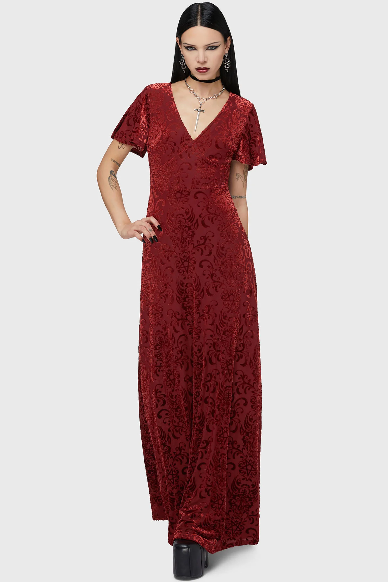 Crimson Bloodlust Maxi Dress - Image 3