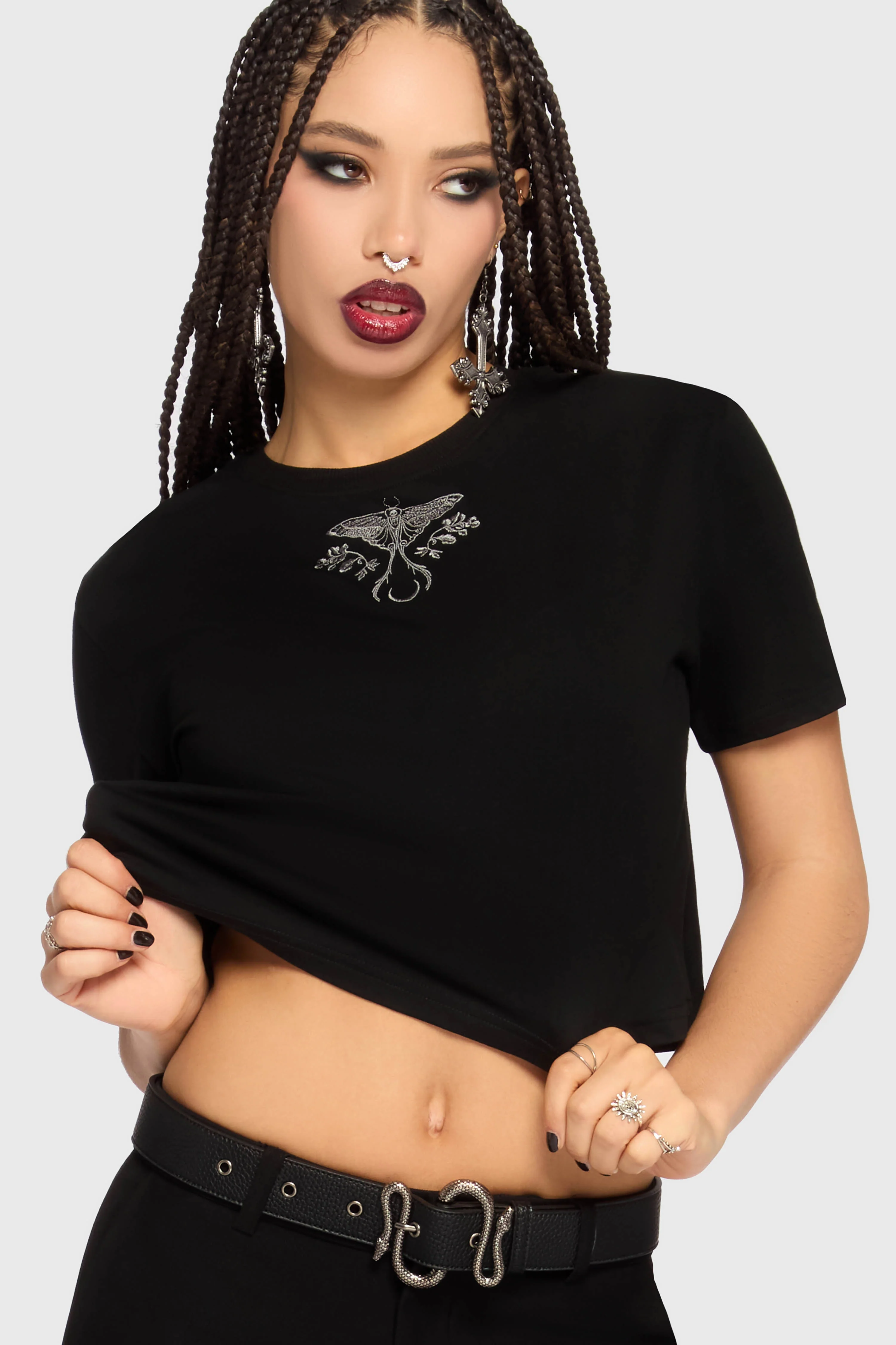 Gaia Adorned Embroidered T Shirt