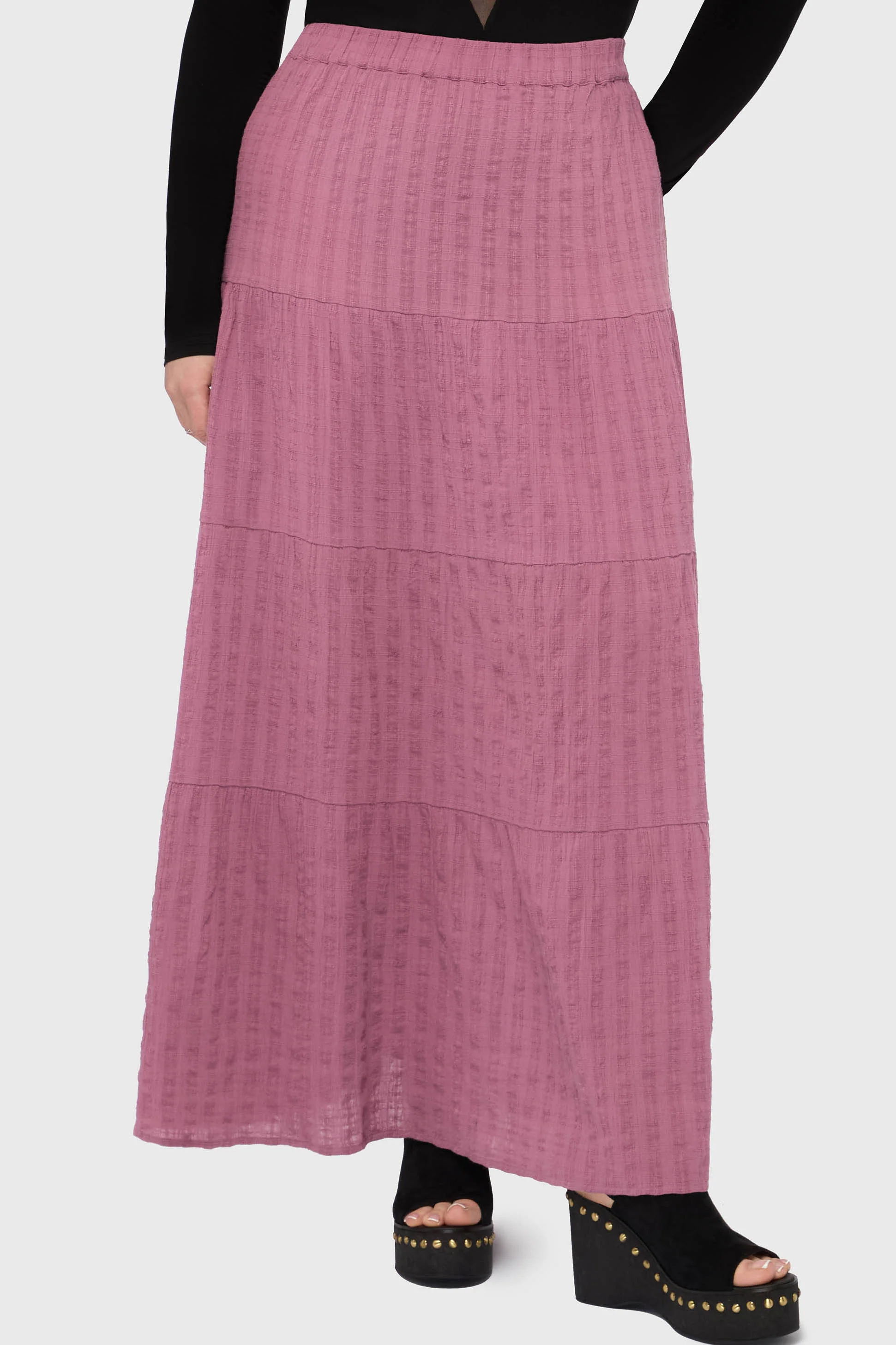 Gaia Adorned Textured Maxi Skirt - Image 4
