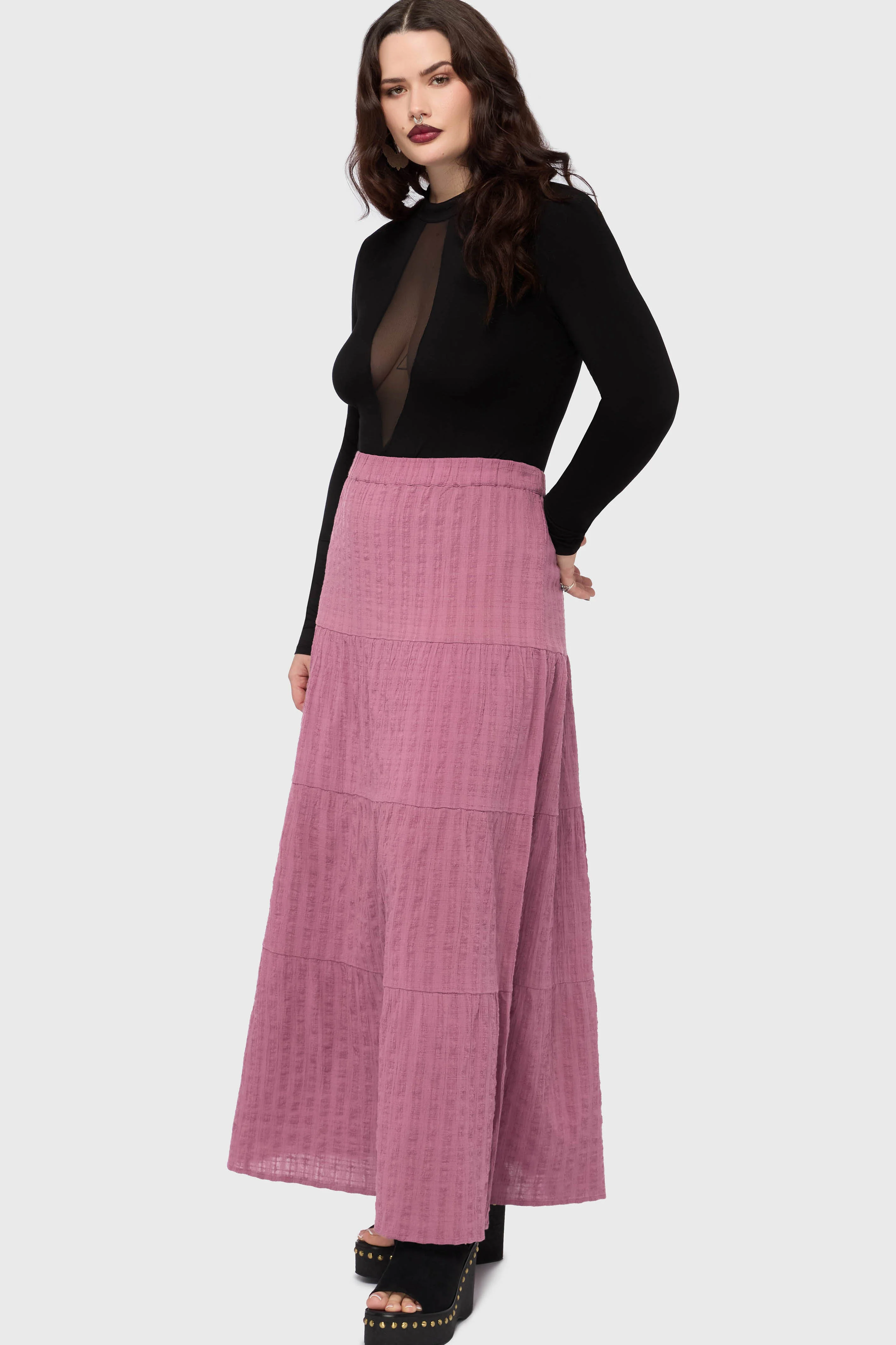 Gaia Adorned Textured Maxi Skirt - Image 7