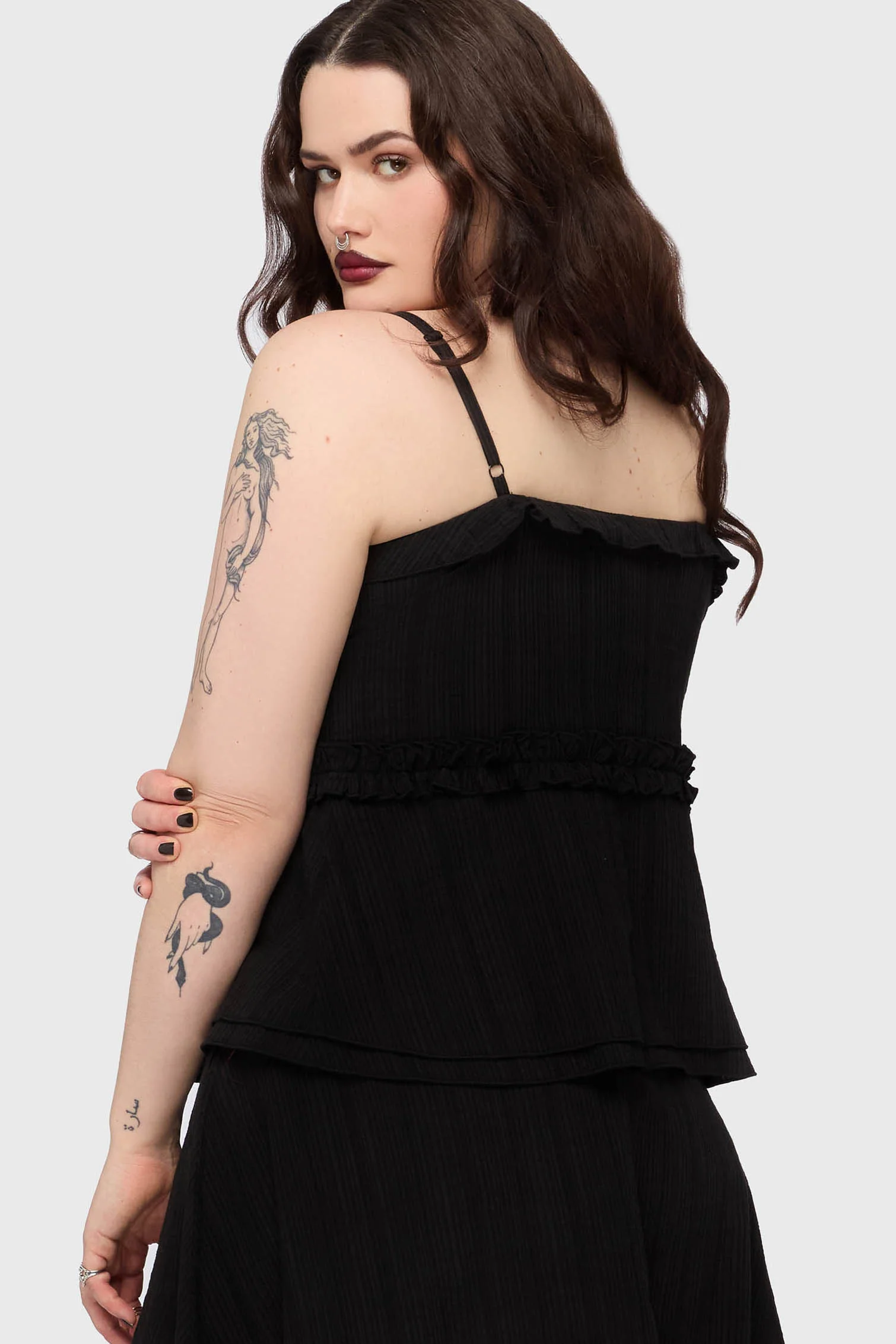 Gaia Adorned Tie Front Vest Top - Image 8