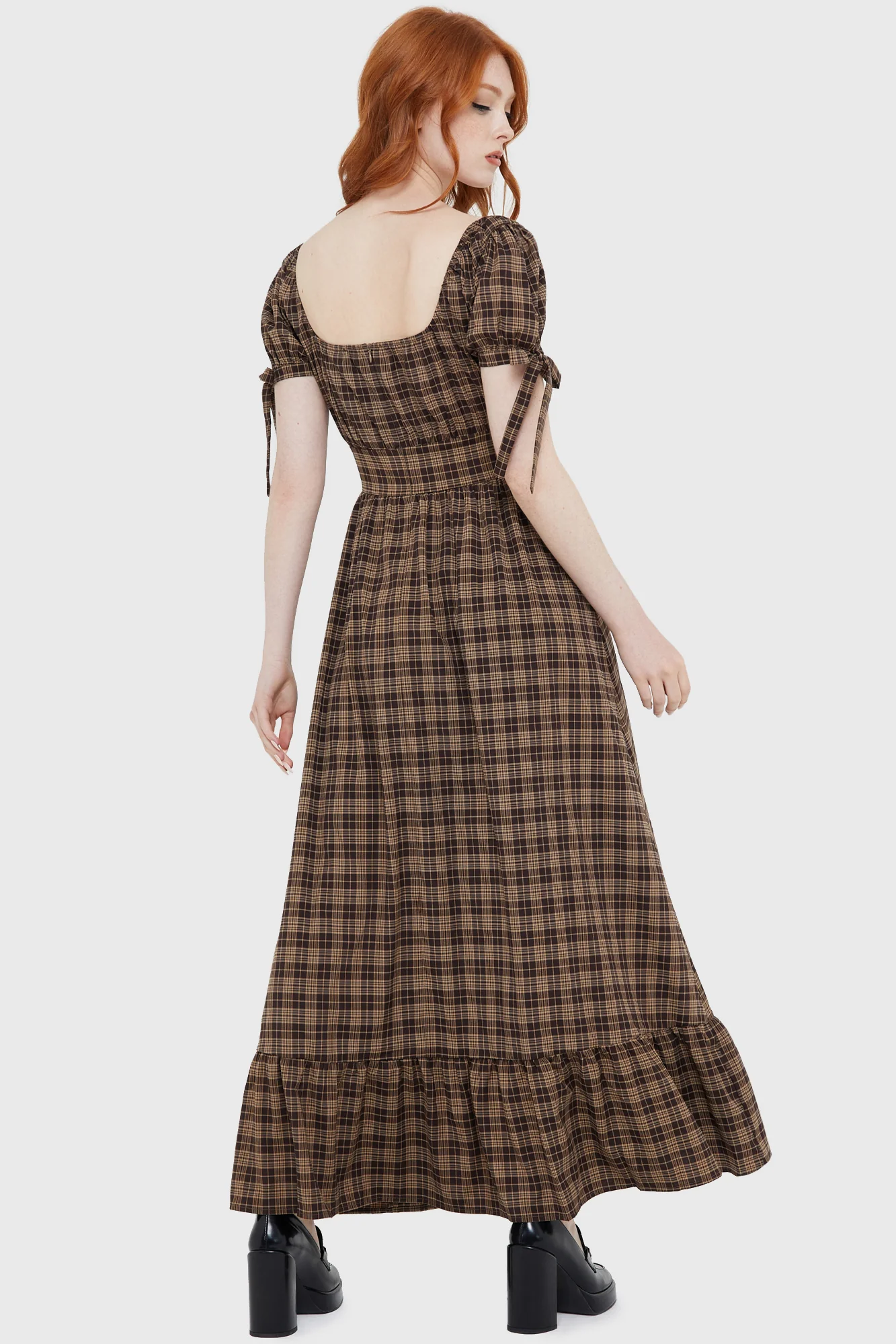 Grim Gretchen Dress [BROWN TARTAN] - Image 3