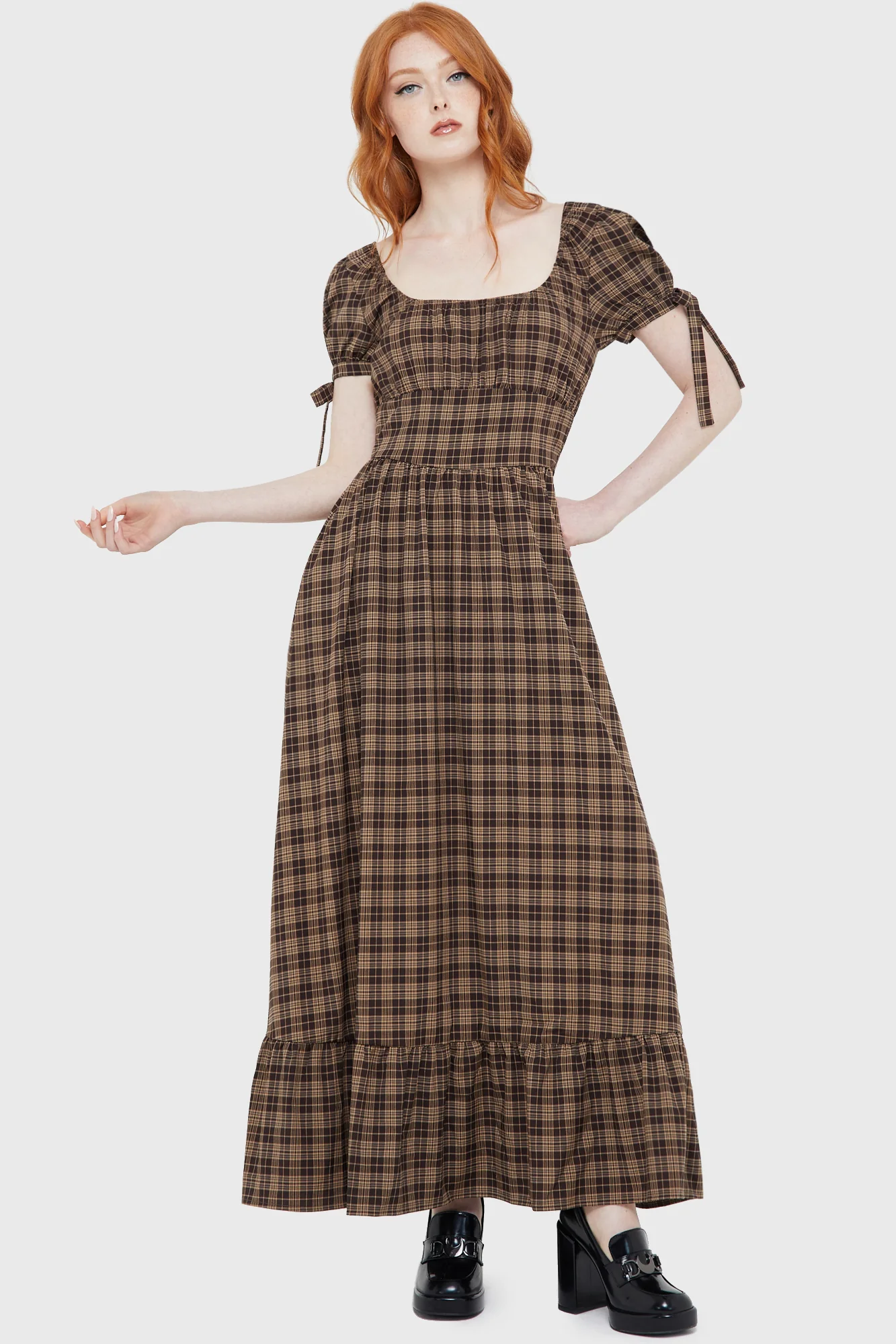 Grim Gretchen Dress [BROWN TARTAN] - Image 4