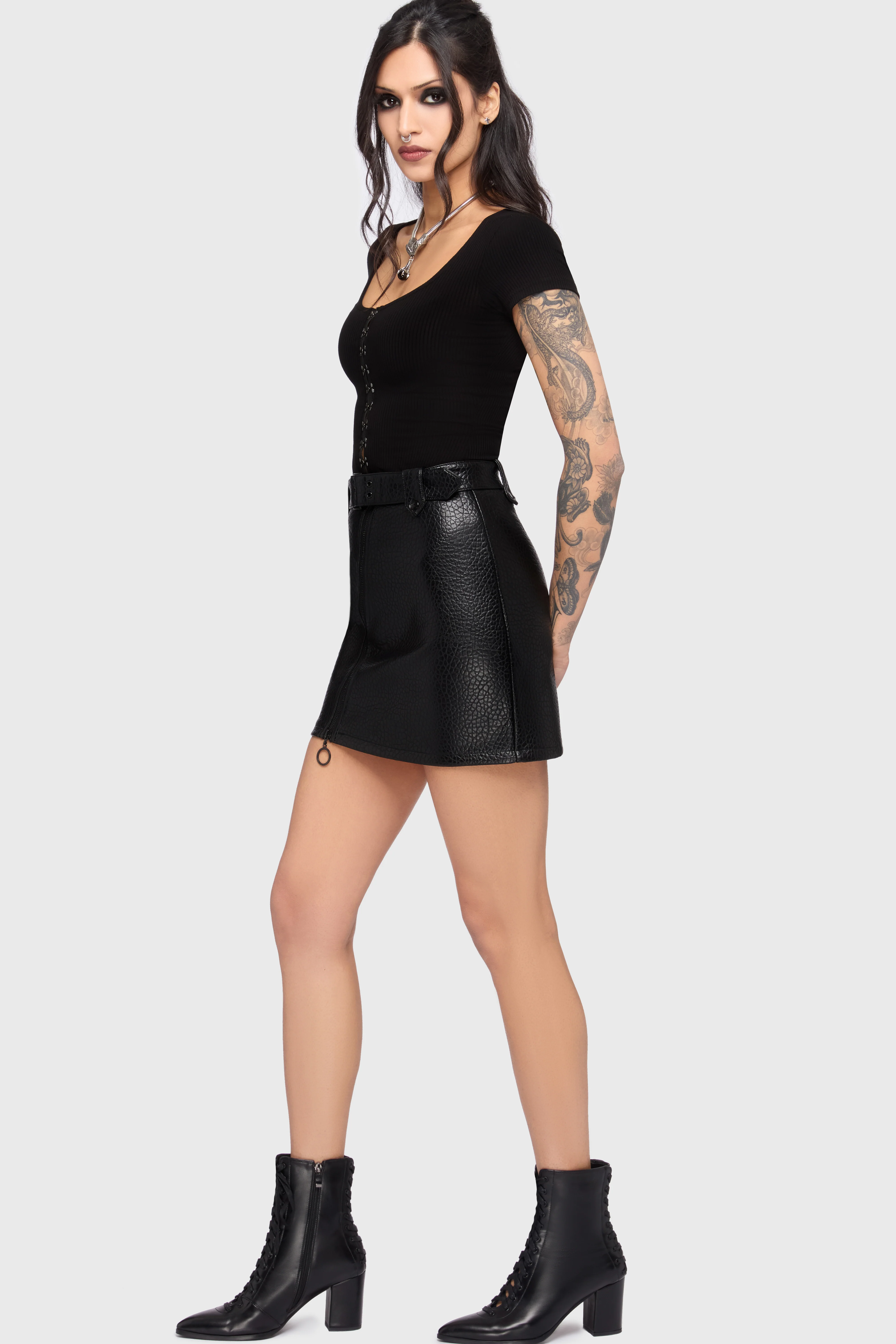 Kihilist Obsidienne Biker Skirt - Image 3