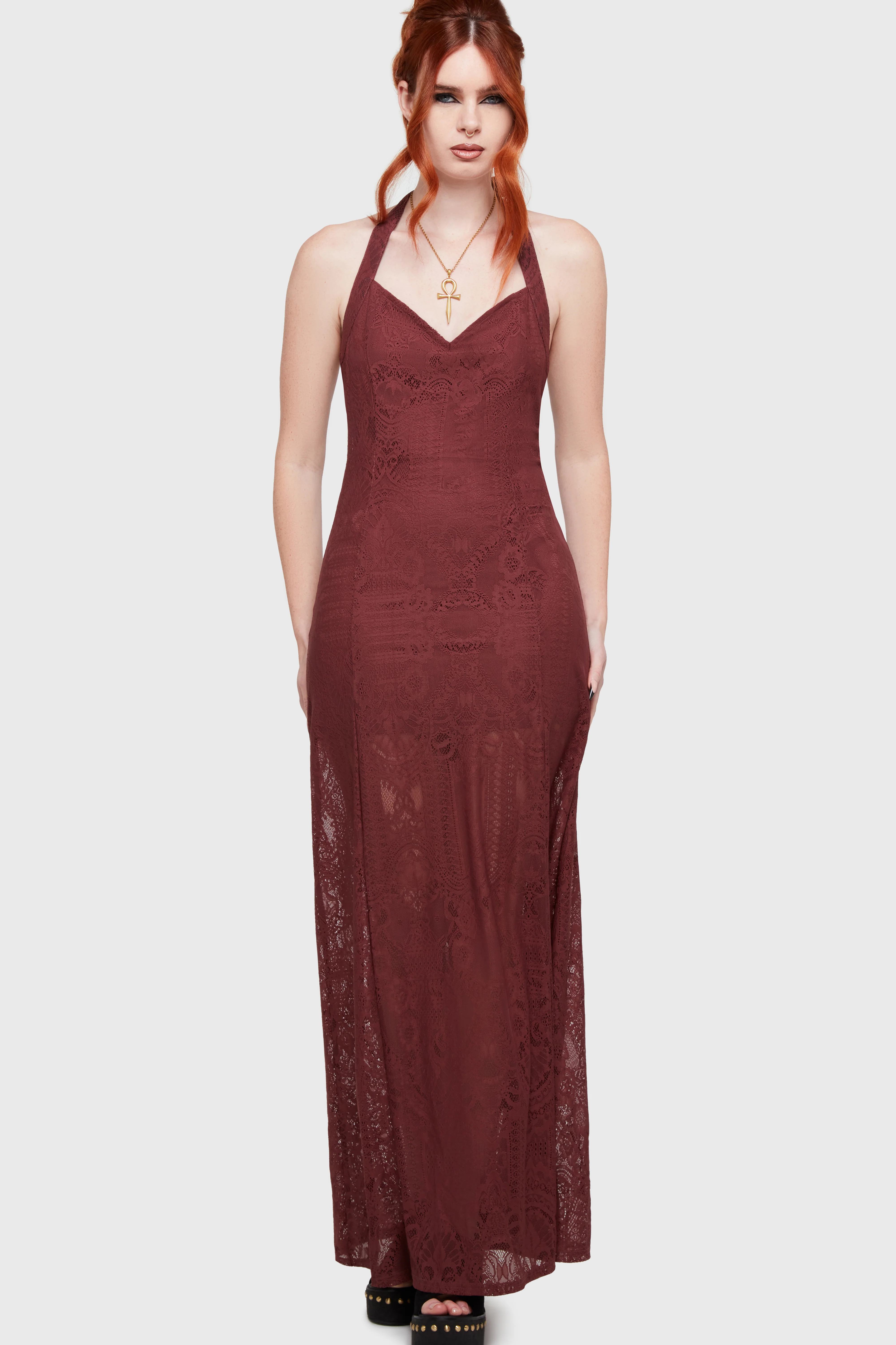 Lilith's Garden Maxi Dress [Burgundy] - Image 4
