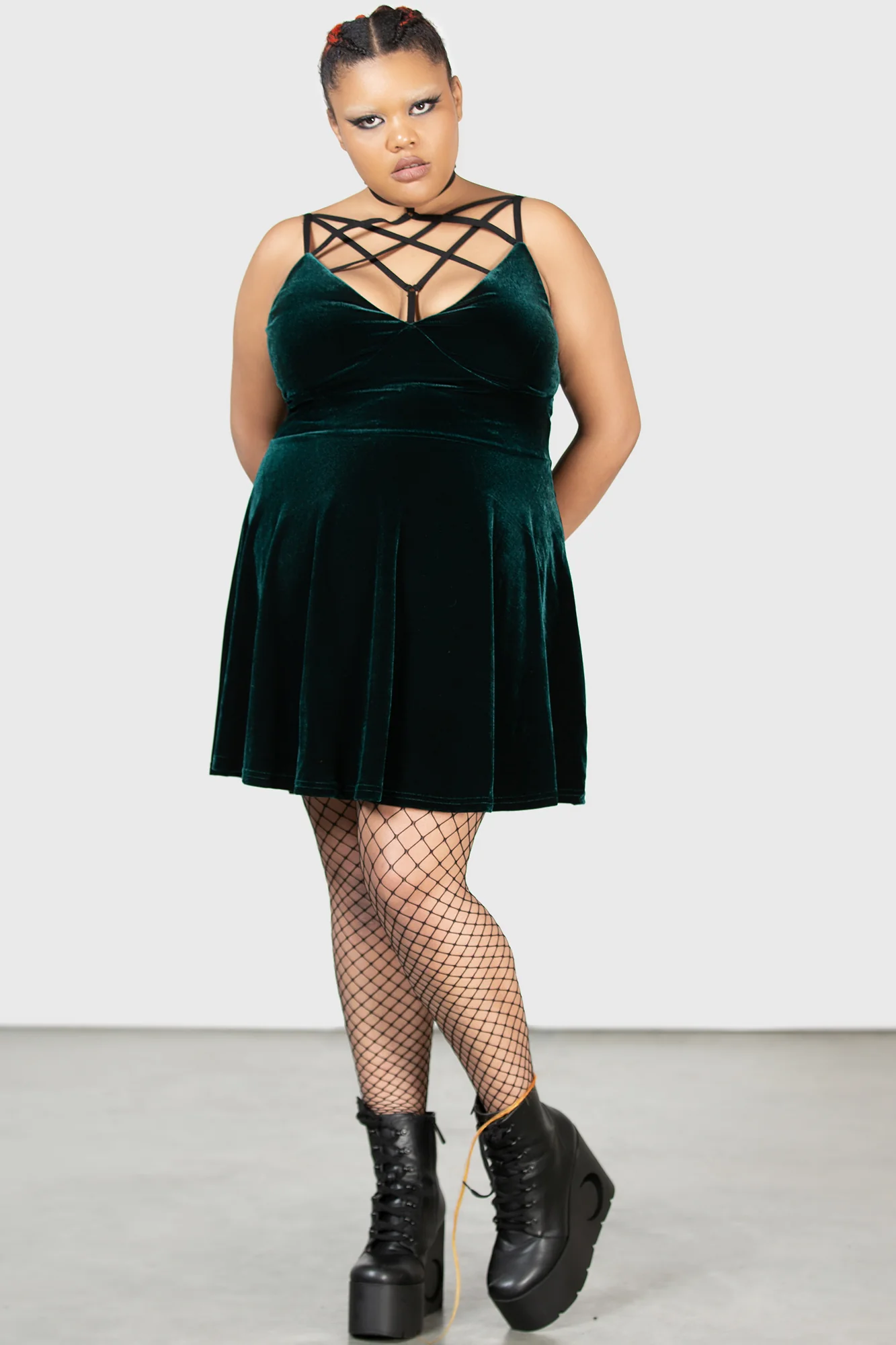 Magica Skater Dress [EMERALD] [PLUS] - Image 3