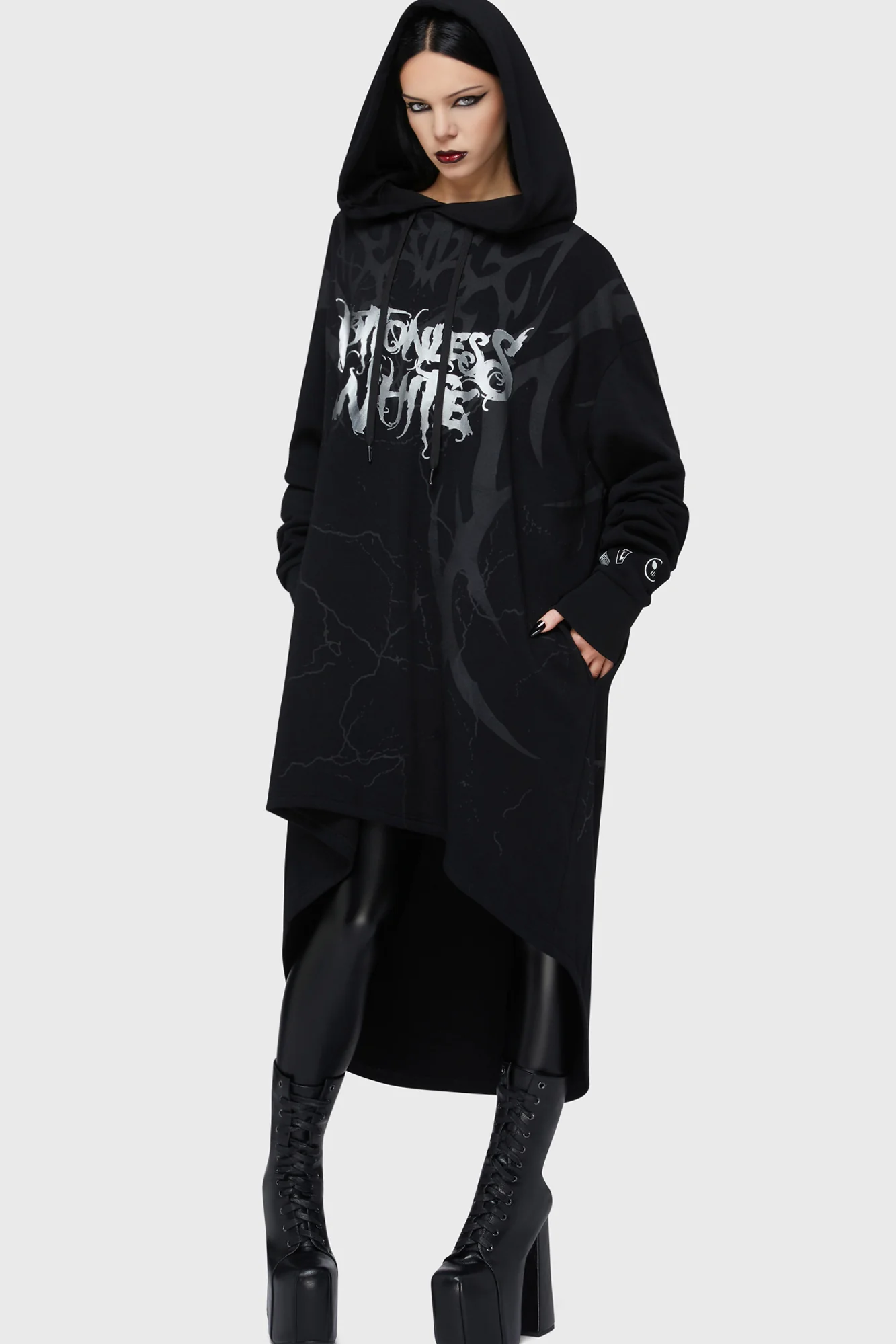 Pitch Black Evil Hooded Cloak - Image 5