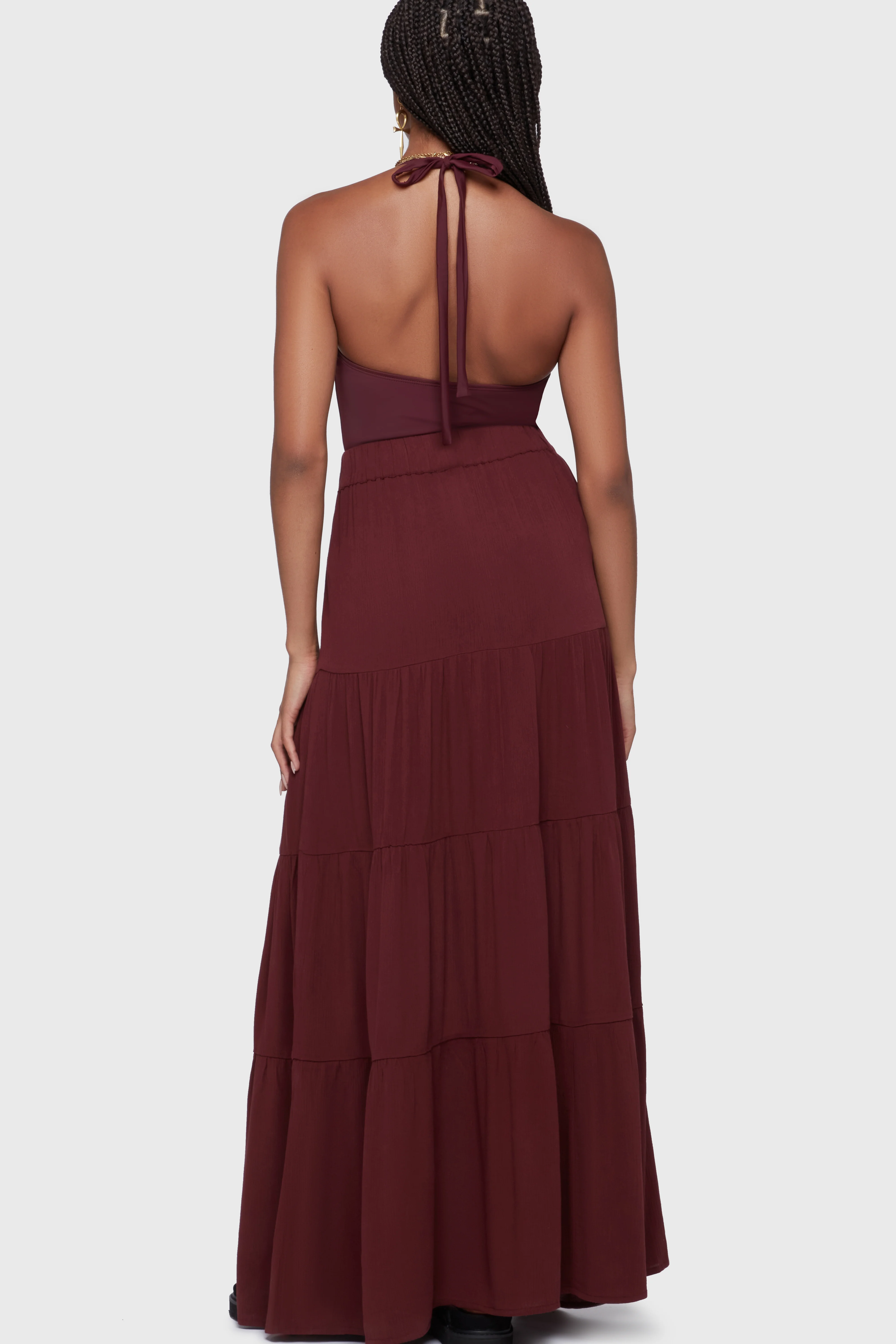 Thursday's Woe Maxi Skirt [Burgundy] - Image 3