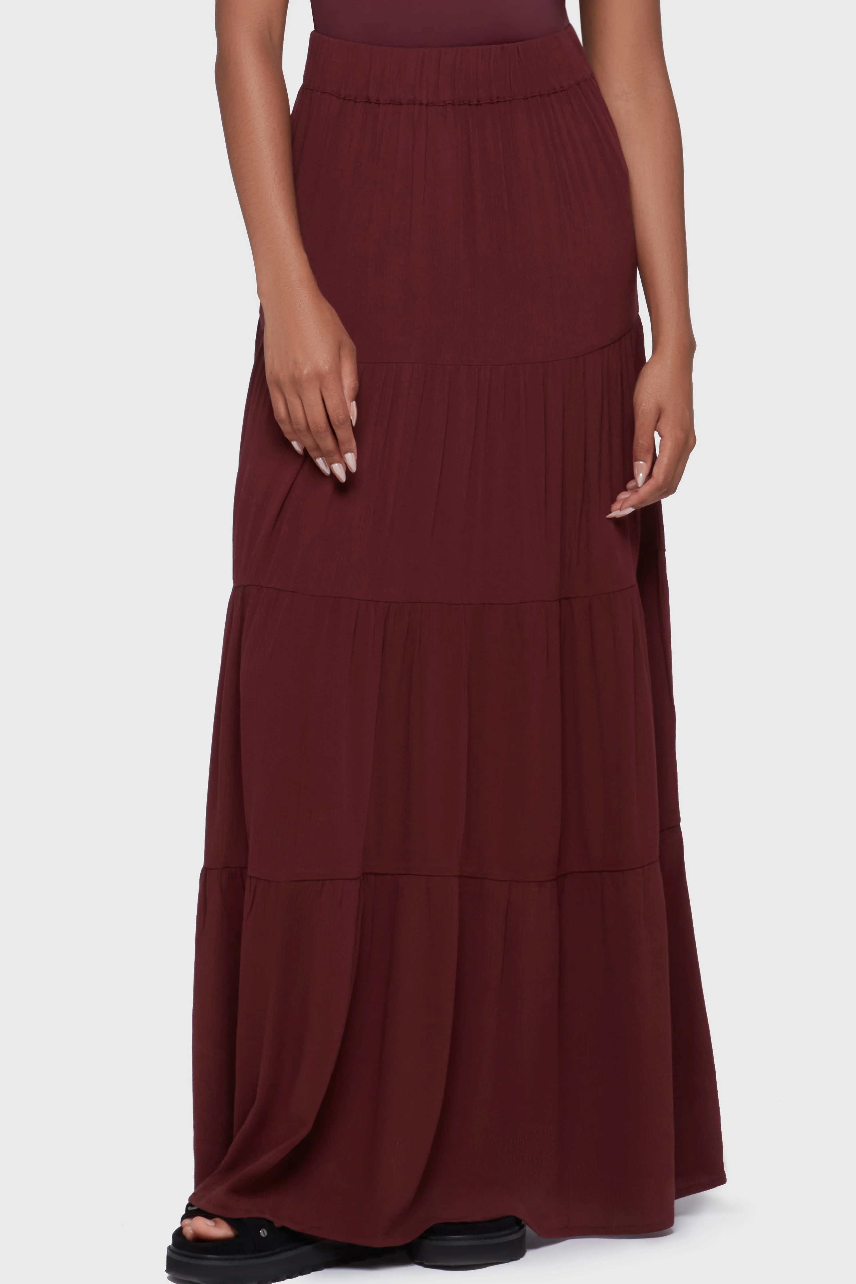 Thursday's Woe Maxi Skirt [Burgundy] - Image 4
