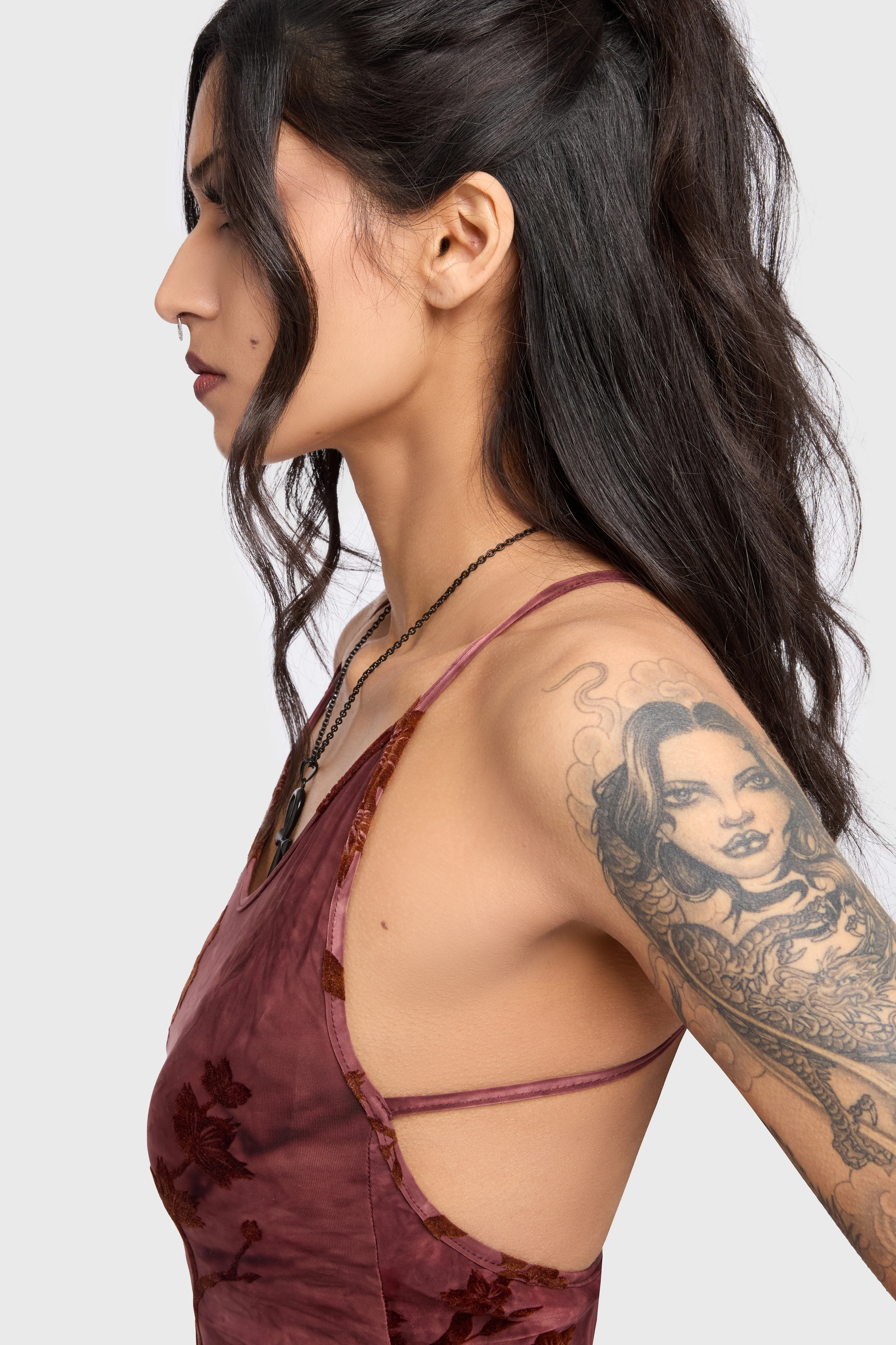 Twilight Viper Flocked Maxi Dress - Image 3
