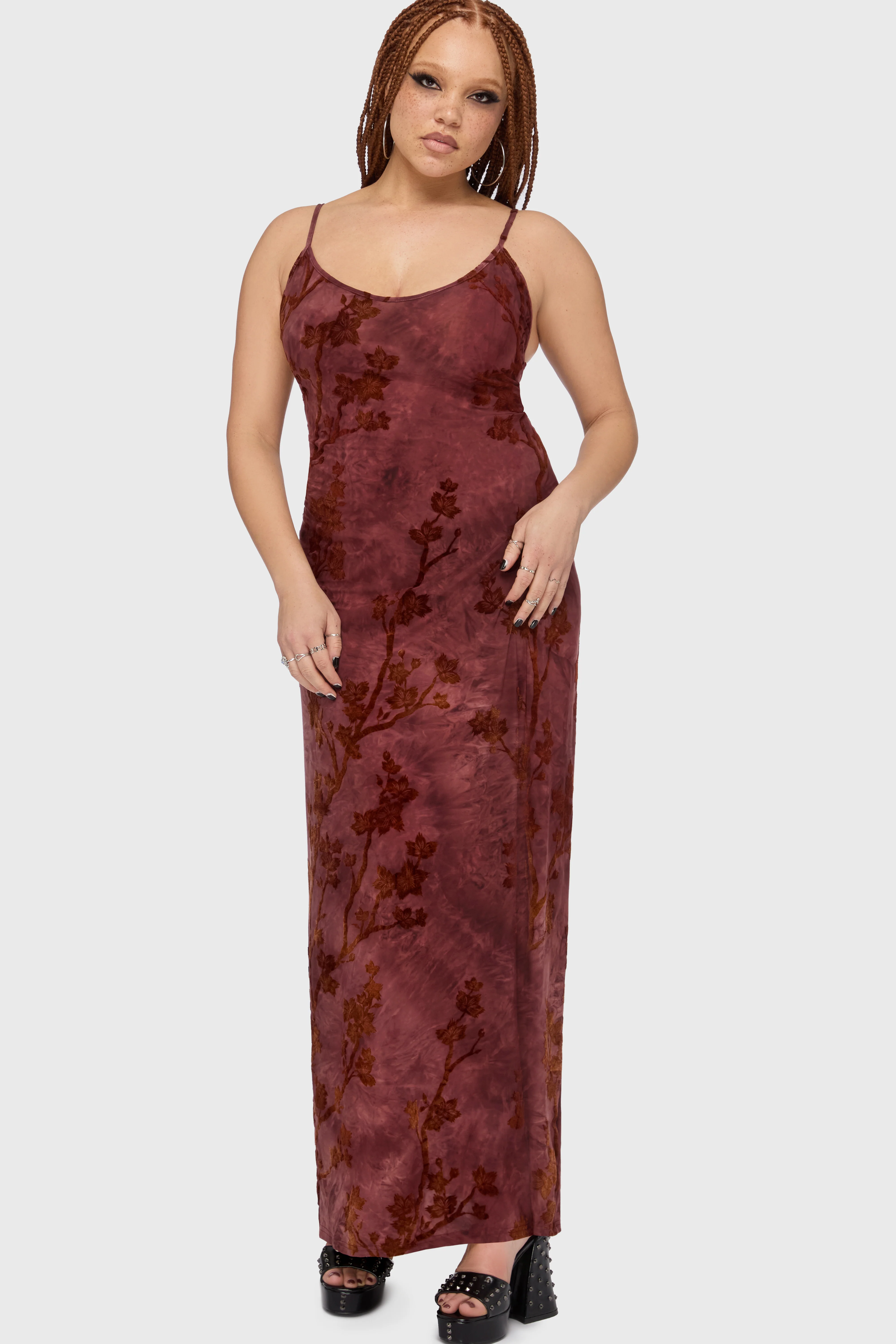Twilight Viper Flocked Maxi Dress - Image 4